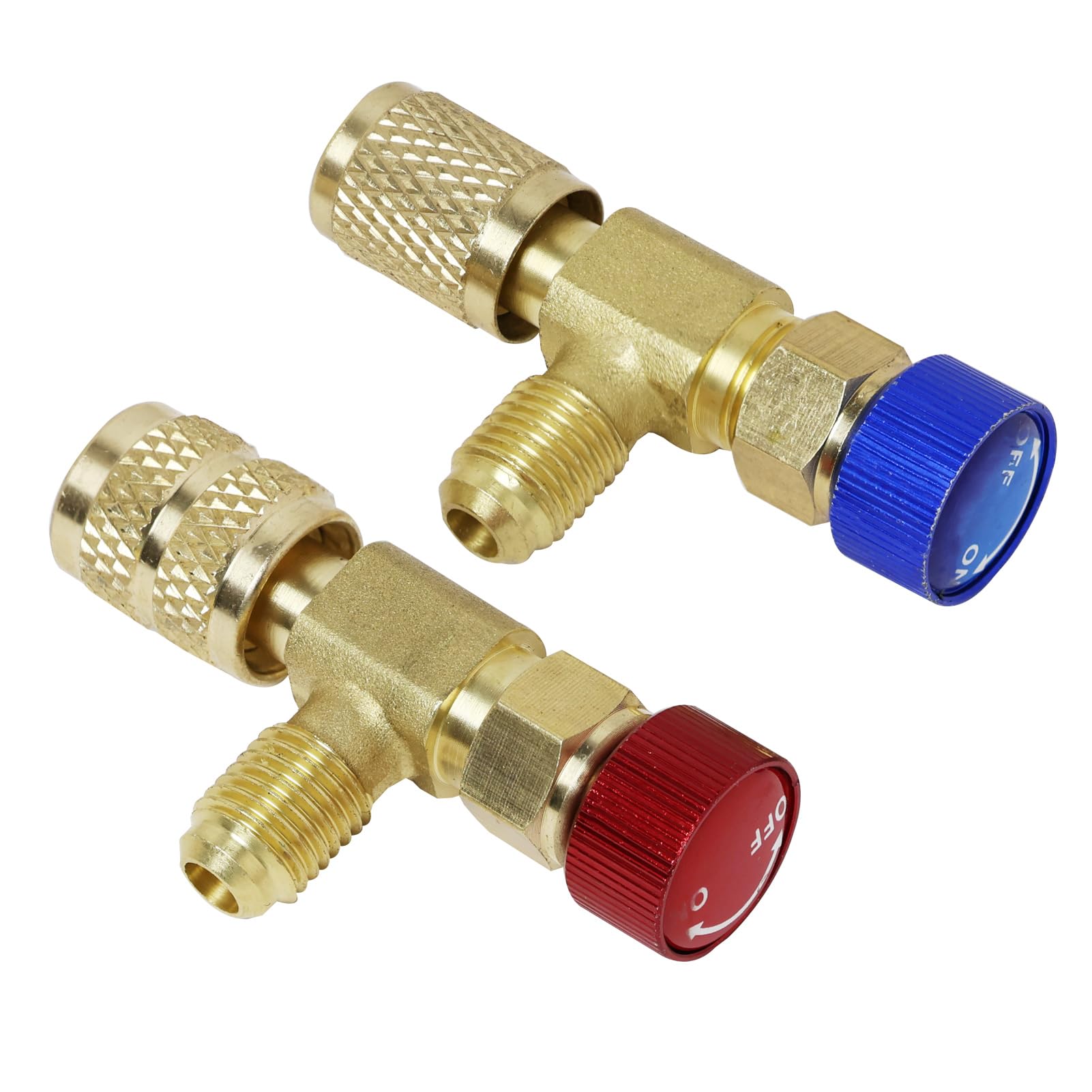 2 Stück Kältefüller Sicherheitsventil, Schnellkupplung R410A R22 Klimaanlage Sicherheitsventil aus Messing, Schnellkupplung Klimaanlage Adapter für Kältemittelbefüllung