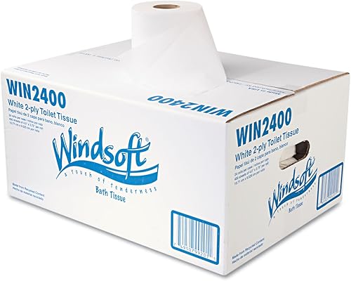 Miniatura 9 de Windsoft 2400 Solo rollo de dos capas Premium baño tejido, 24 rolloscartón (WIN2400)