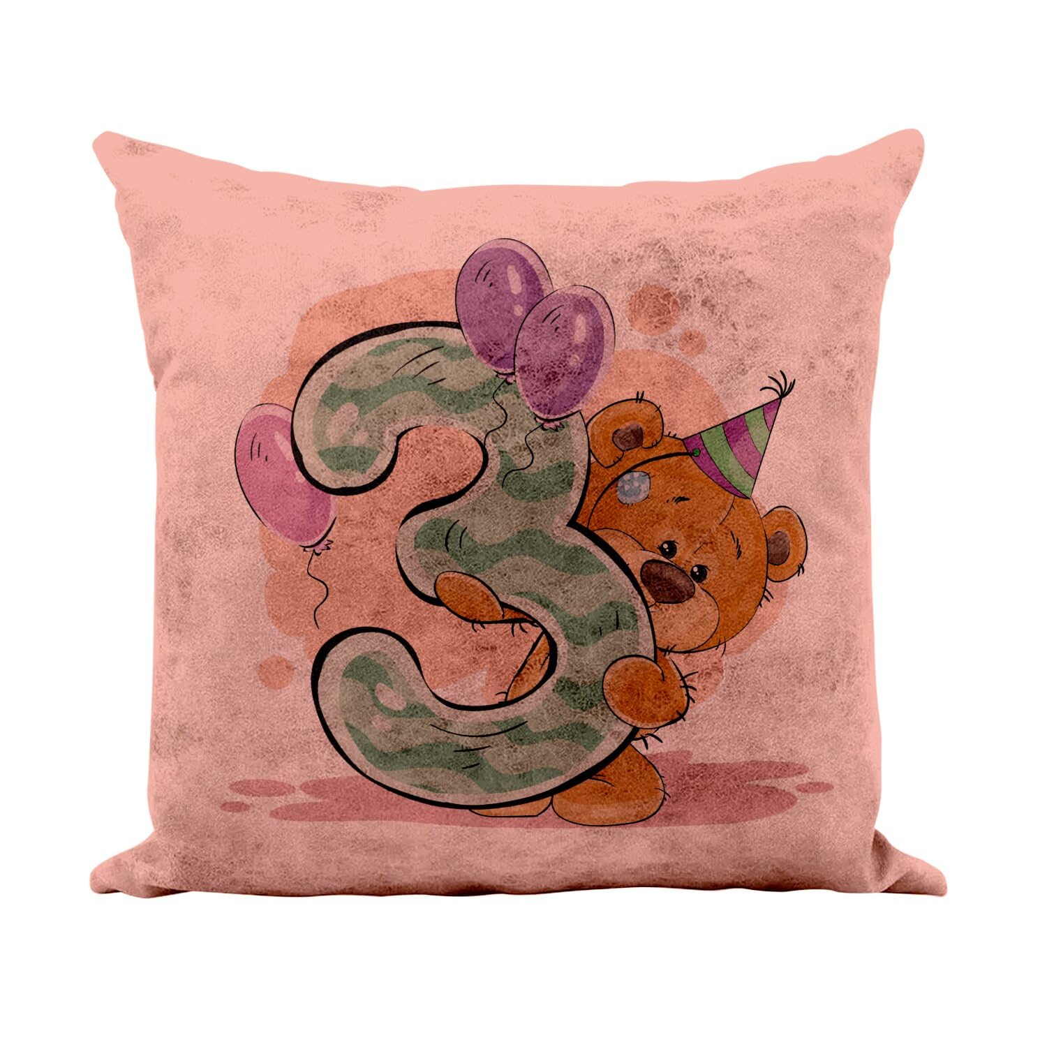 Coussin ourson rose en similicuir pour sublimer la décoration de chambre d'enfant