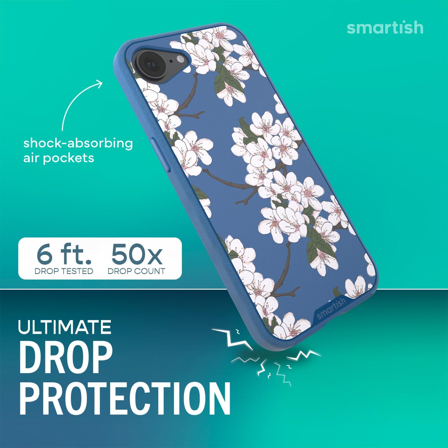 Smartish® iPhone 17e/16e MagSafe Case - Gripmunk Magnetic Slim Case [Lightweight + Protective] Drop Tested Thin Grip Cover with Microfiber Lining for Apple iPhone 17e/16e - Verry Cherry Blossom