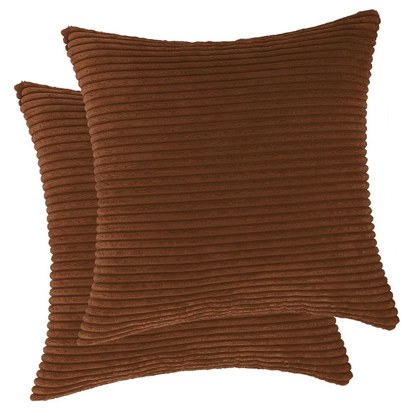 Taie d'oreiller en velours côtelé lot de 2 housses de coussin 45x45 cm pour canapé