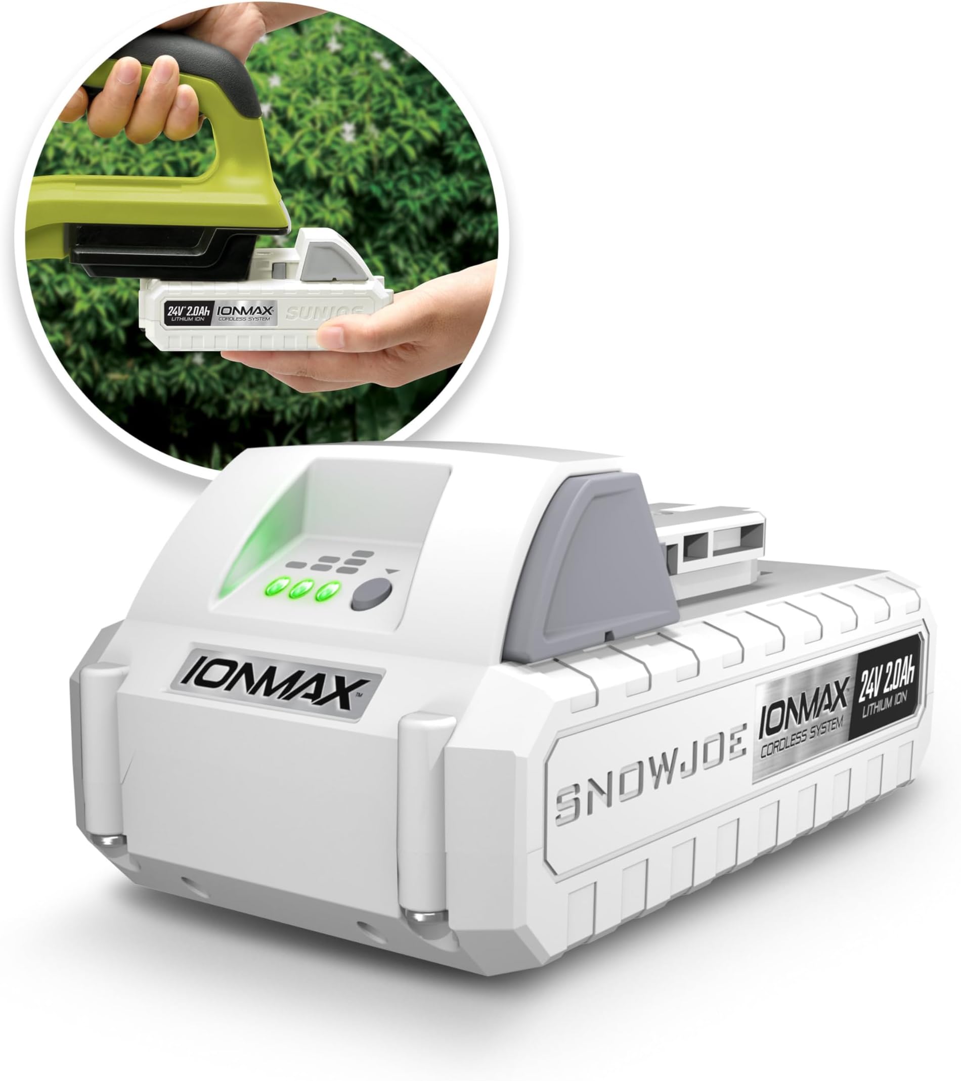 Snow Joe 24VBAT-LTE IONMAX 24V Lithium-Ion Battery, Universal Battery-Management System, Manufacturer Original, Compatible with Auto Joe, Power Joe, and Sun Joe Products, 2.0Ah