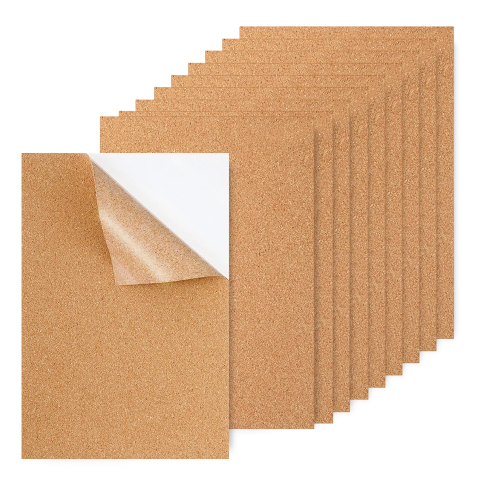 10 sztuk samoprzylepnych podkładek korkowych, 30 x 21 cm, 2 mm, podkładki korkowe, do majsterkowania, dekoracji stołu