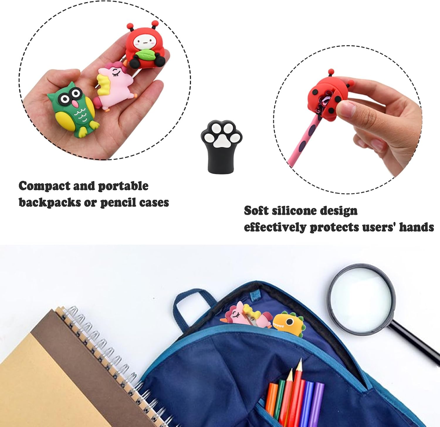 6 PCS Cute Funny Pencil Sharpeners, Mini Manual Sharpeners for Kids image 5