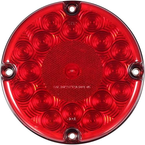 Miniatura 7 de Partsam 2 luces traseras LED redondas de 7 pulgadas, color rojo, 17 LED con lente reflejo interior, sumergible, camión, remolque, autobús, RV, UTE,