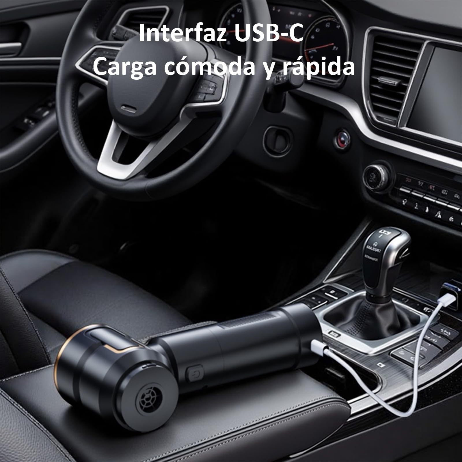 2 en 1 Soplador de Polvo Eléctrico y Aspirador con Luz, 17KPa, 6000mAh, 3 Velocidades, Soplador y Aspirador, Motor Sin Escobillas, para Coche, PC, Sofá, Mascotas, Exterior, Hogar (Negro)