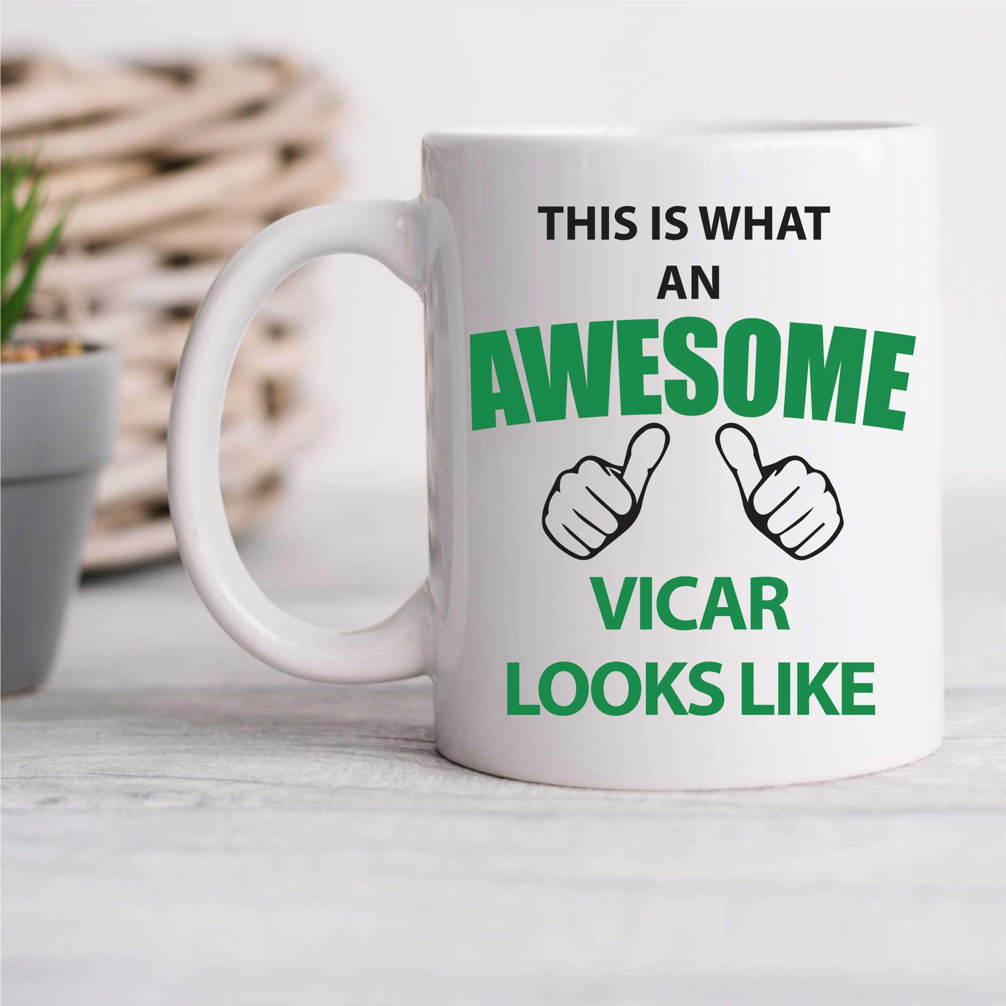 Awesome Vicar Mug - White - 10oz - Novelty Mug