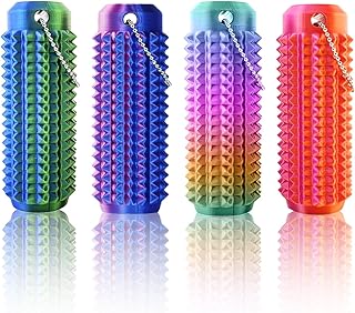 Little Pain Ouchies Fidget (4PCS), Pain Stim Fidget Toy for Adults & Teens, 3D Printed Spiky Grippie Stim Keychain, Sensory Toy for Stress Relief & Focus, Office Workers Novelty Gifts for Men (Laser)