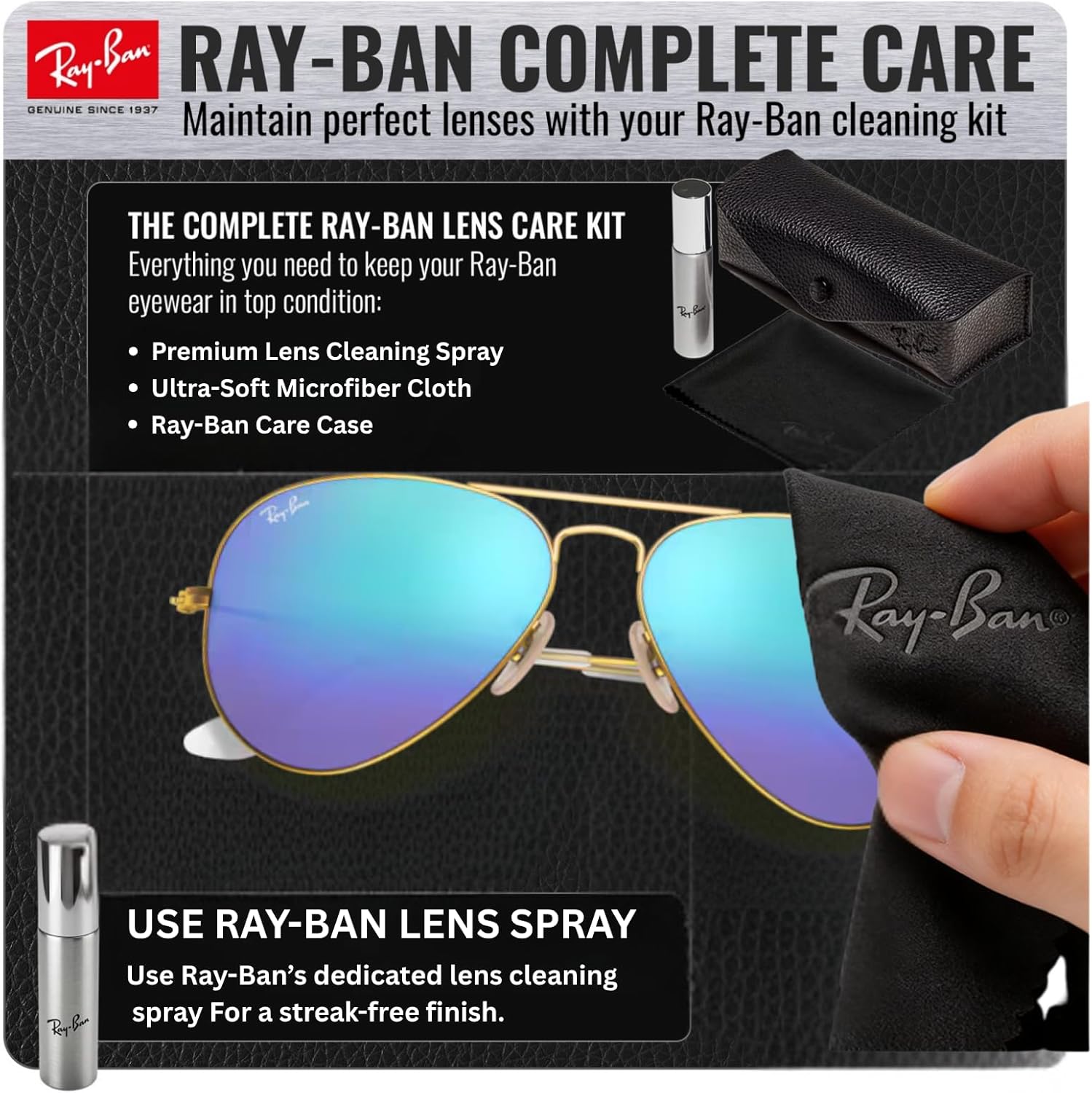 Ray-Ban RB3025 AVIATOR FLASH LENSES Pilot Shaped Sunglasses for Men & Women with Official RAYBAN Eyewear Kit