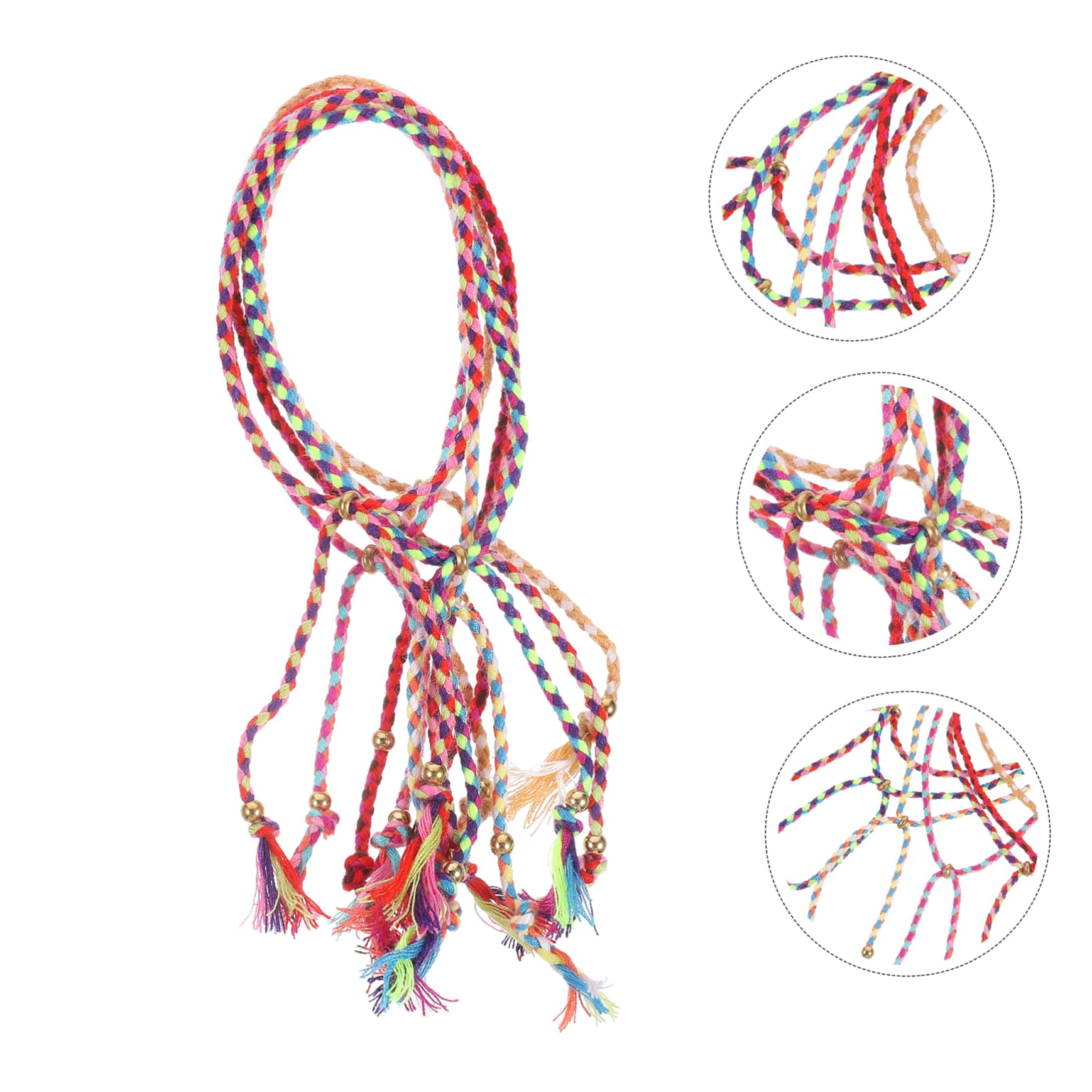YSJNGF Rope Men Braided Friendship Bracelet Copper Bead Tassel Aesthetic String for Boyfriend