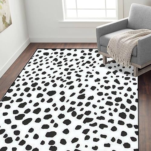 Miniatura 2 de Alfombras de área sin costuras, de piel dálmata, con estampado de animales, antideslizante, suave, alfombra de pasillo para interiores y exteriores,