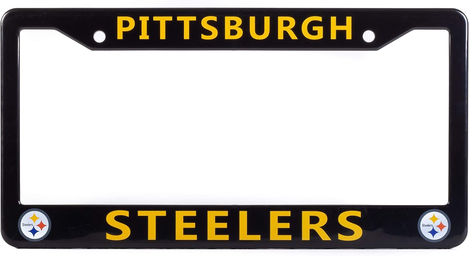 License Plate Frame Cover for Pittsburgh Steelers Fans – Black – 12.25” x 6.25” - Ideal Gift for Sports Fans & Supporters – Slim Design