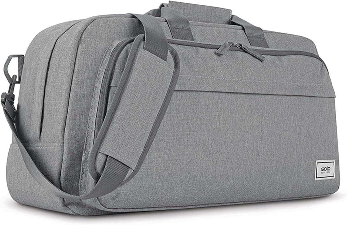 Bolsa de viaje - Weekender Bag for Women & Men, equipaje de mano, ligera, bolsillo delantero con cremallera, correa ajustable para el hombro - Re:Move, gris