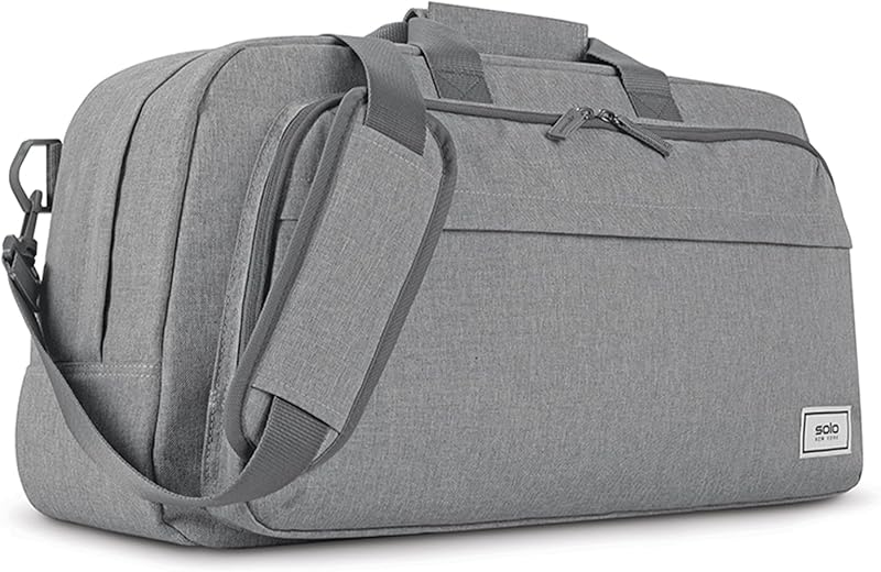 Bolsa de viaje - Weekender Bag for Women & Men, equipaje de mano, ligera, bolsillo delantero con cremallera, correa ajustable para el hombro - Re:Move, gris