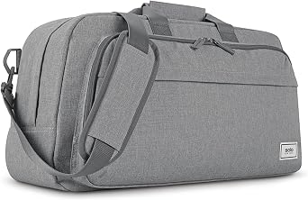 Solo New York Duffel Bag for Travel - Weekender Bag for Women & Men, Carry On Luggage, Lightweight, Front Zippered Pocket, Adjustable Shoulder Strap - ReMove, Gray