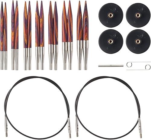 Miniatura 10 de Knit Picks Opciones Juego de agujas de tejer de madera intercambiables de punta corta de 2-34" (mosaico)