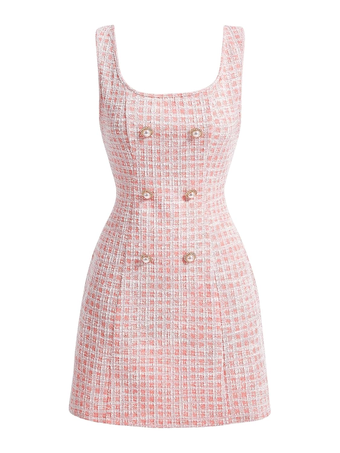 Floerns Women's Plaid Tweed Dress Sleeveless Square Neck Elegant Work Mini Dress - Review, Price and Buying Guide