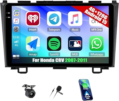 Android 15 4+128G Car Stereo for Honda CRV 2007 2008 2009 2010 2011