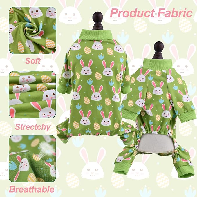 Pijama de Conejo de Pascua para Perro Disfraz XXL Verde miniatura 5