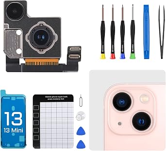 for iPhone 13 Rear Camera Replacement OEM for iPhone 13 Mini Main Back Dual 12MP Camera Lens Smart HDR Photos Repair Assembly Fix Tools Kit Magnetic Pad A2631 A2633 A2634 A2635 A2482
