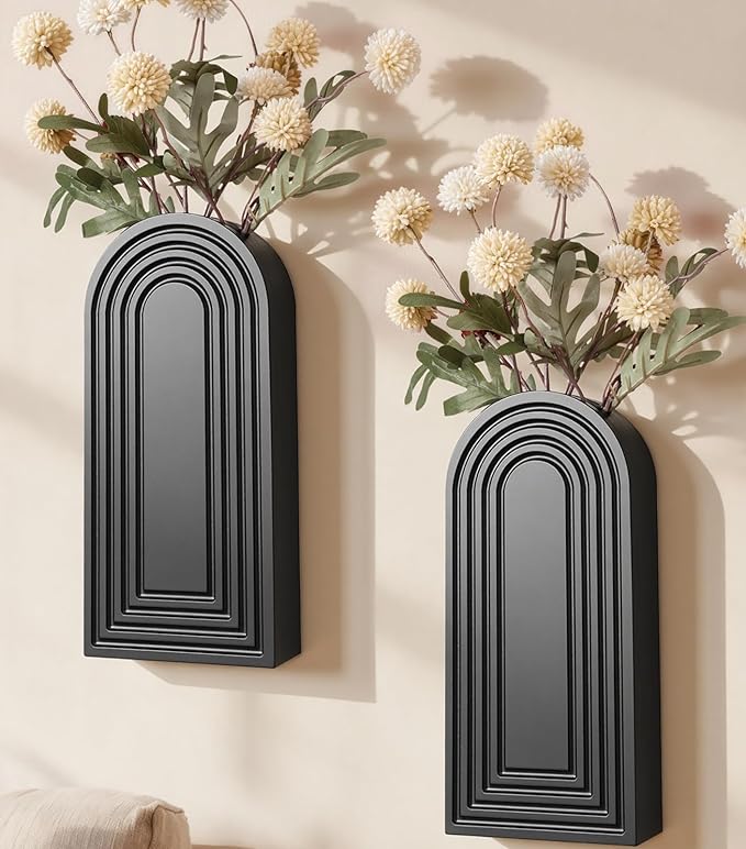 Wooden Wall Vase Set of 3, Propagation Vases Hanging Planters for Indoor Plants, Wall Mounted Vase Boho Modern Farmhouse Decor for Entryway Hallway