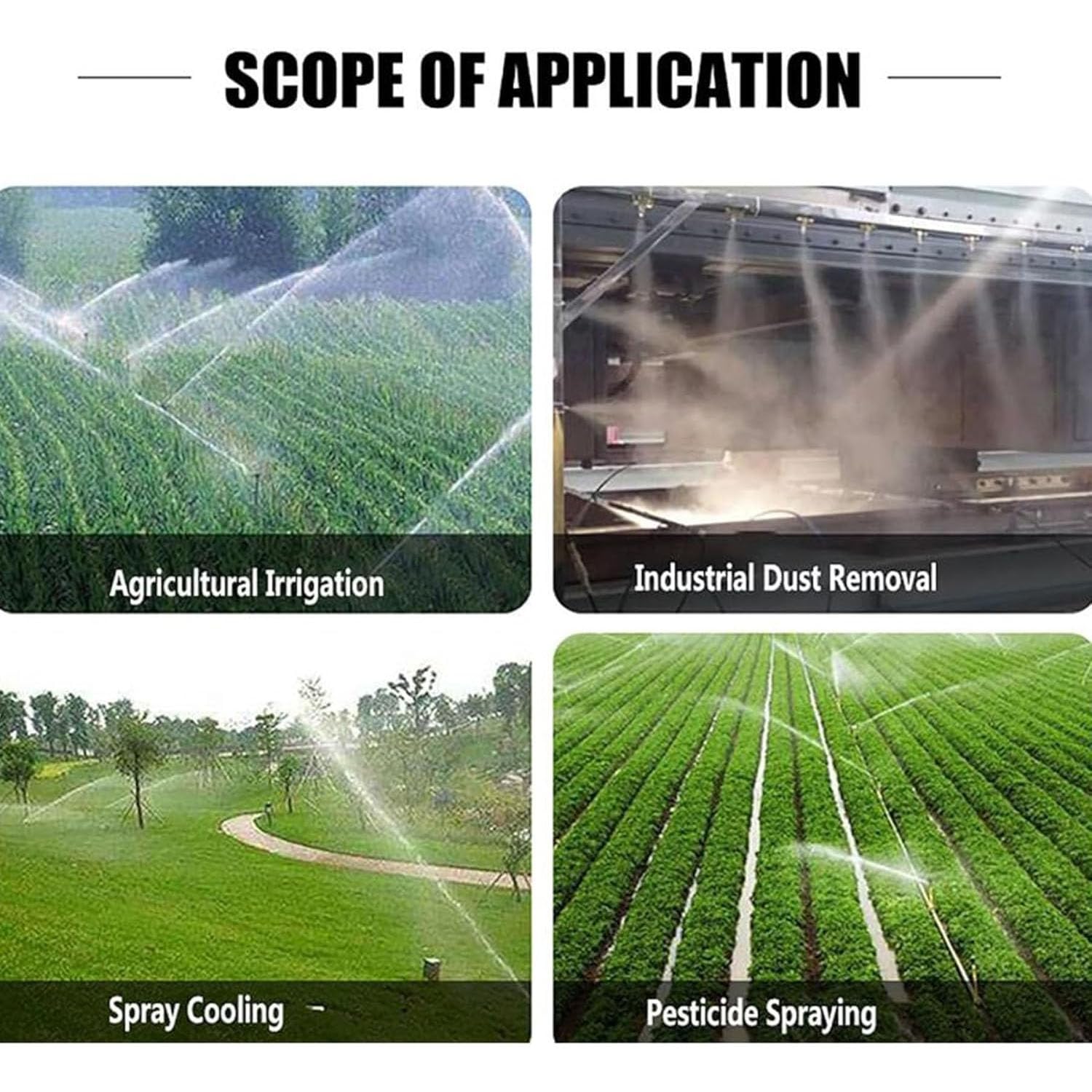 Irrigatori per Irrigazione Agricola, Lancia a Pioggia da 2" con Manometro, Pressione di Esercizio: 3-8 Bar, Irrigazione a 360° per Ampie Superfici, per Irrigazione Agricola