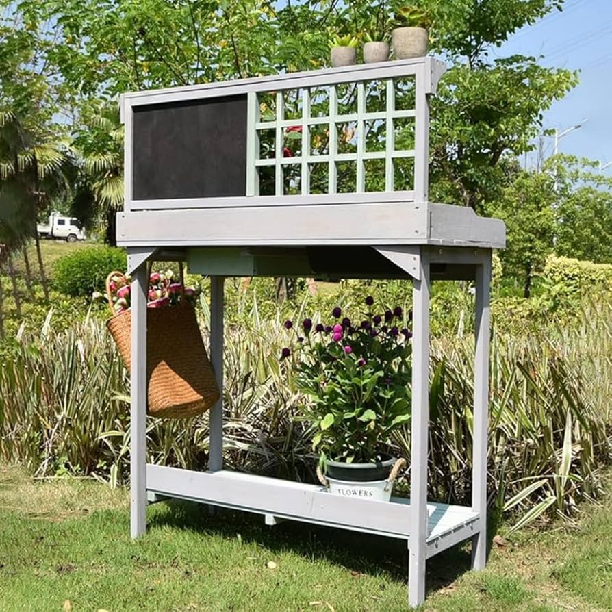 Amazon.co.jp: Nizzvlo 木製ガーデンポッティングベンチ作業台