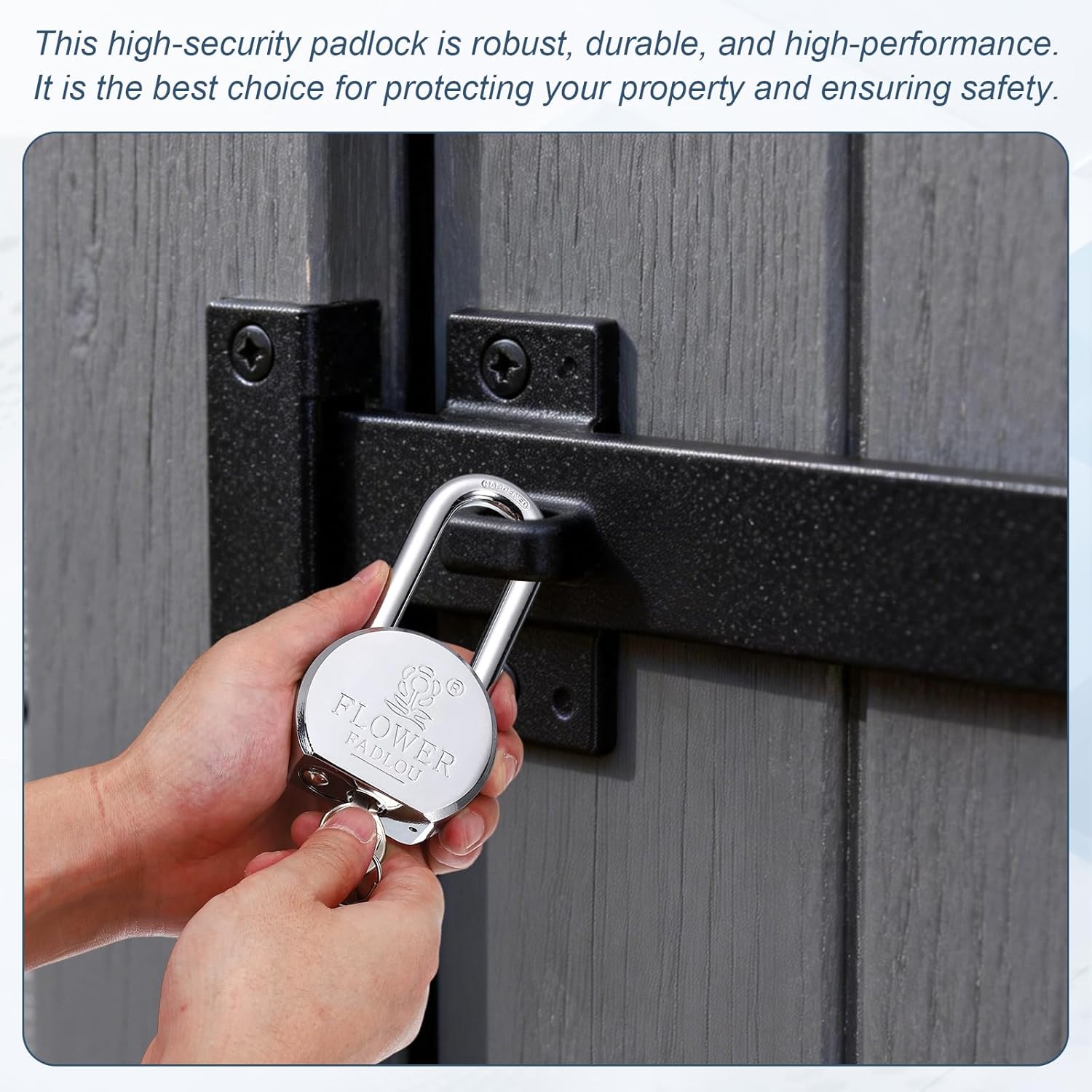 PATIKIL Heavy Duty Lock, (W: 2-5/16inch / 65mm, Silver)(2Pcs), Alloy Steel High Security Padlock with 6 Keys, Suit for-Gate Warehouse Shipping Container Storage Door (H:121.5mm)
