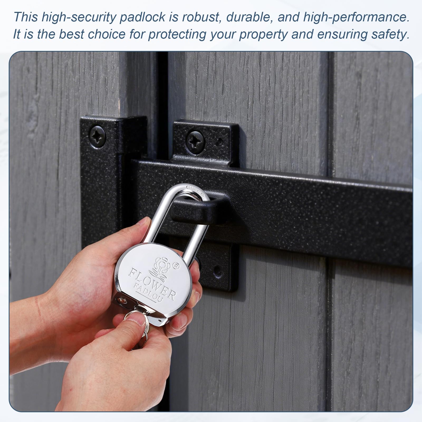 PATIKIL Cerradura resistente, ancho: 65 mm, plateada) (2 unidades), candado de alta seguridad de aleación de acero con 6 llaves, apto para puerta, almacén, contenedor de envío, puerta de