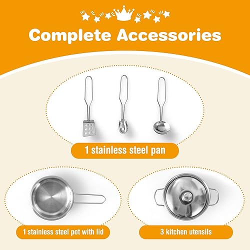 Miniatura 3 de HONEY JOY Juego de cocina esquinera para niños, cocina de madera para niños pequeños, dispensador de agua, microondas, campana extractora,