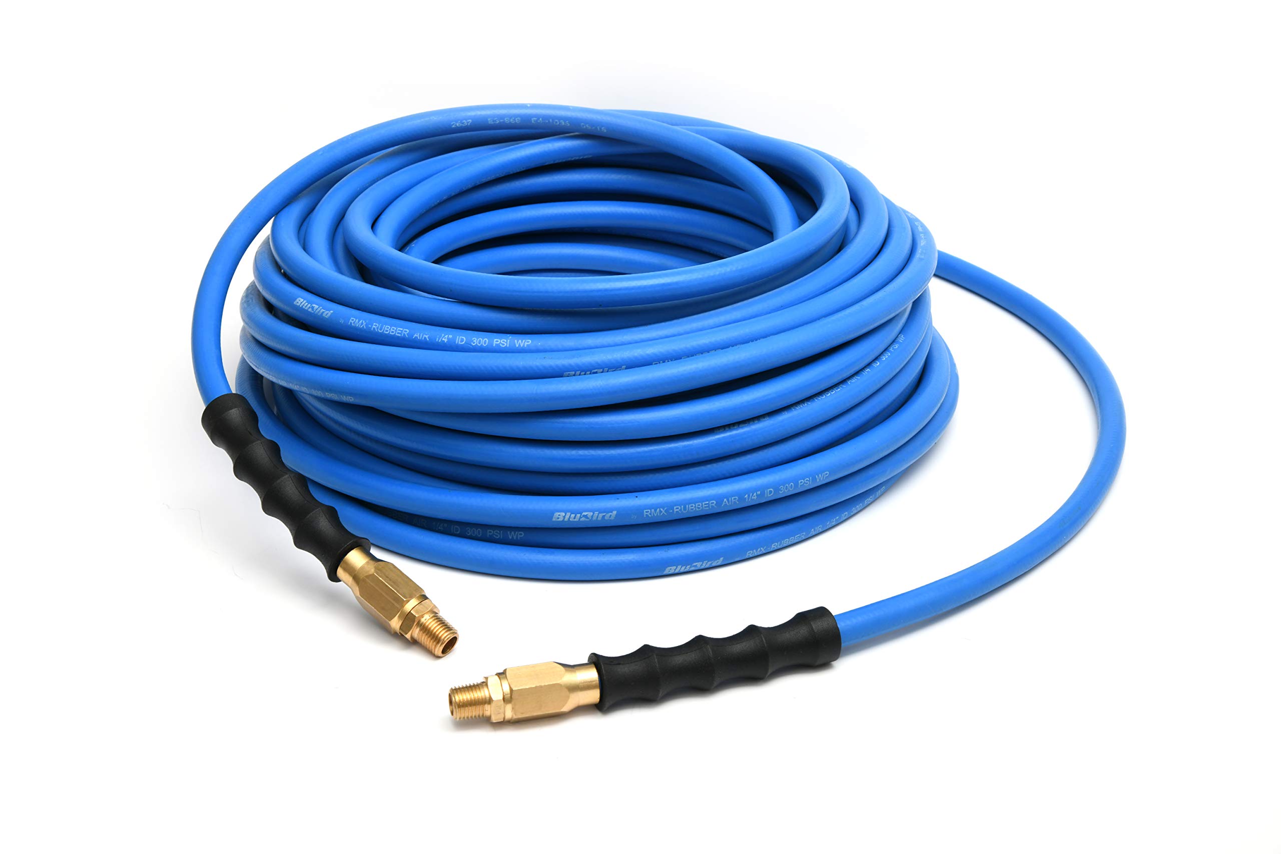 BluBird Lightest, Strongest, Most Flexible Rubber Air Hose w/Field Repairable ends (FastFix) 1/4