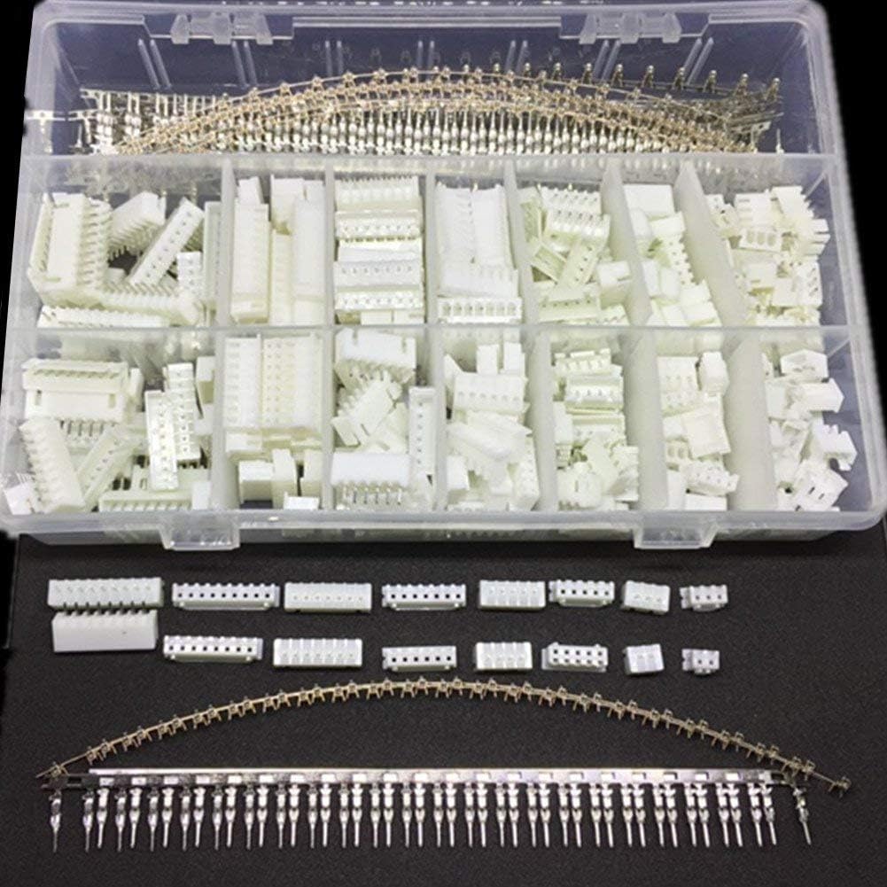 QWORK Kit De 580 Pièces Connecteurs JST PH 2.0mm - Adaptateurs 2/3/4/5/6 Broches Avec Bornes à Sertir