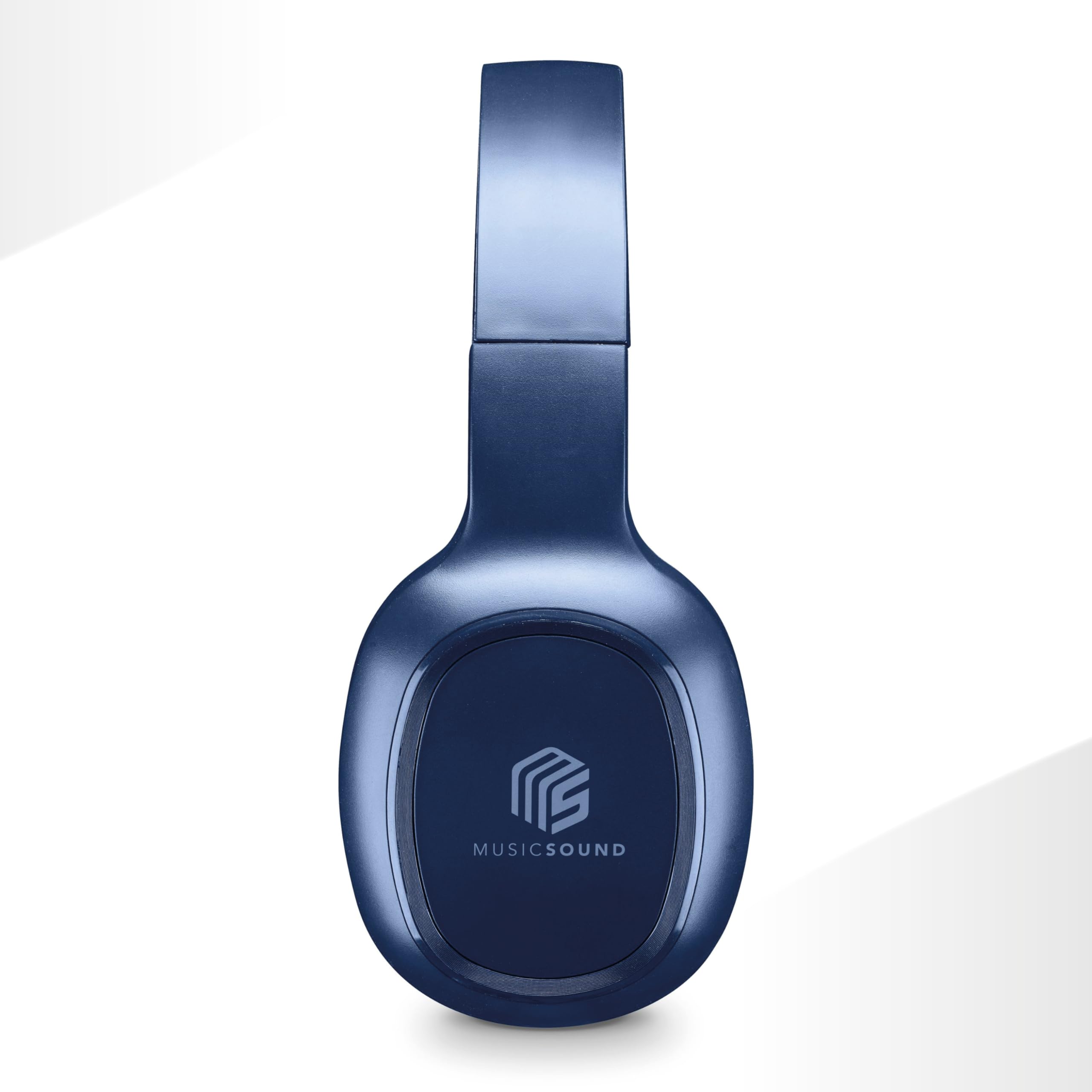 Music Sound | Casque Bluetooth Basic | Casque Bluetooth Supra-auriculaire avec Bandeau Extensible - Autonomie 14h - Recharge 2h - Voyant LED et entrée AUX - Couleur Bleu