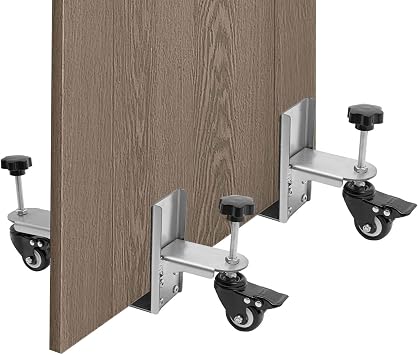 4/5" - 2-2/5" Door Installation Tool Kit, Adjustable Door Lifter Dolly Tool with Rotating Wheels, Up to 500 Lbs, for Bifold/Steel Frame/Fire-Rated/Barn Doors, Residential/Commercial Installation