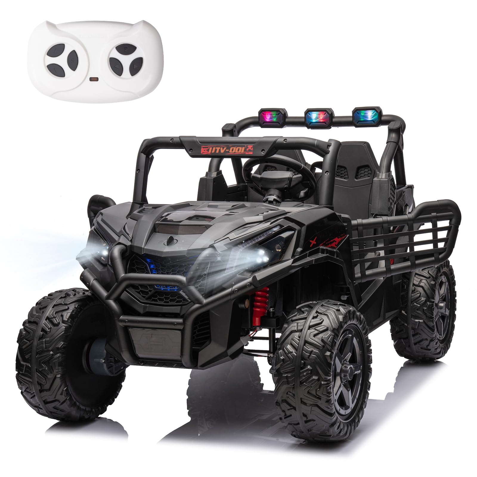 24V 2 Seats Kids Ride on Toy Off-Road UTV for Boys and Girls, Black