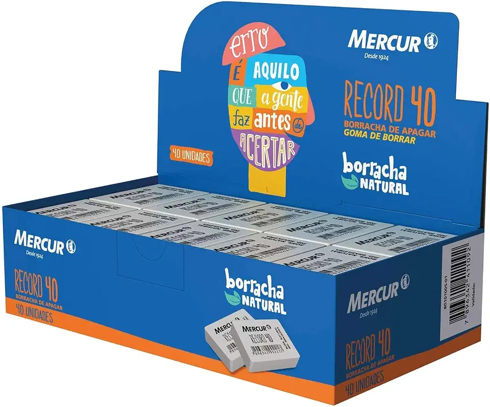Borracha Branca, Mercur, Record 40, B0101005-01, Caixa com 40 Unidades