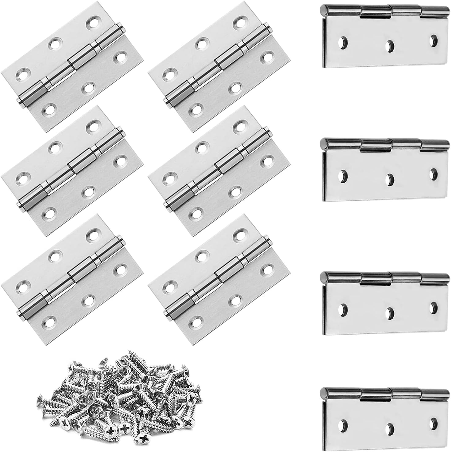 12 Piastre Di Riparazione Per Cerniere In Acciaio Inox 9x9 Cm, Con 72 Viti Autofilettanti, Per Armadi, Cassetti E Ante, Installazione Senza Preforatura