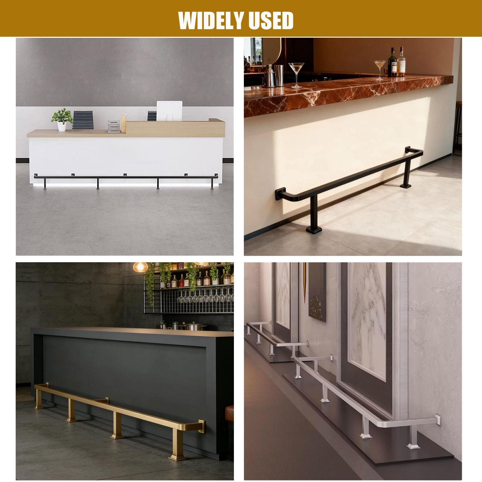 Kit De Repose-pieds De Bar Commercial Pour La Maison, Garde-corps Ergonomique En Acier Inoxydable Robuste Pour L'intérieur Et L'extérieur, Îlot De Cuisine, Restaurant