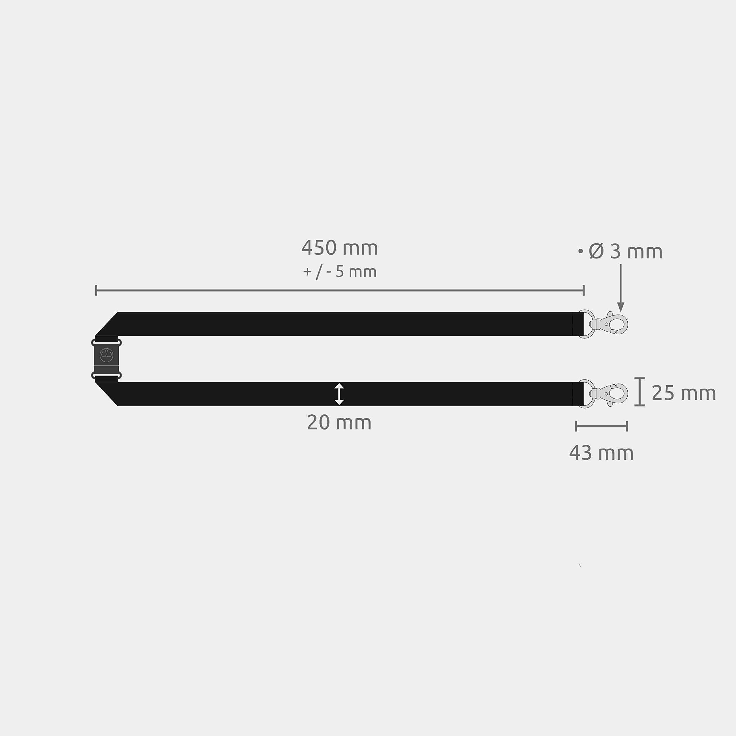 100er Pack Schlüsselbänder 20 mm, 2x easy going Haken, Sicherheitsverschluss, Schwarz