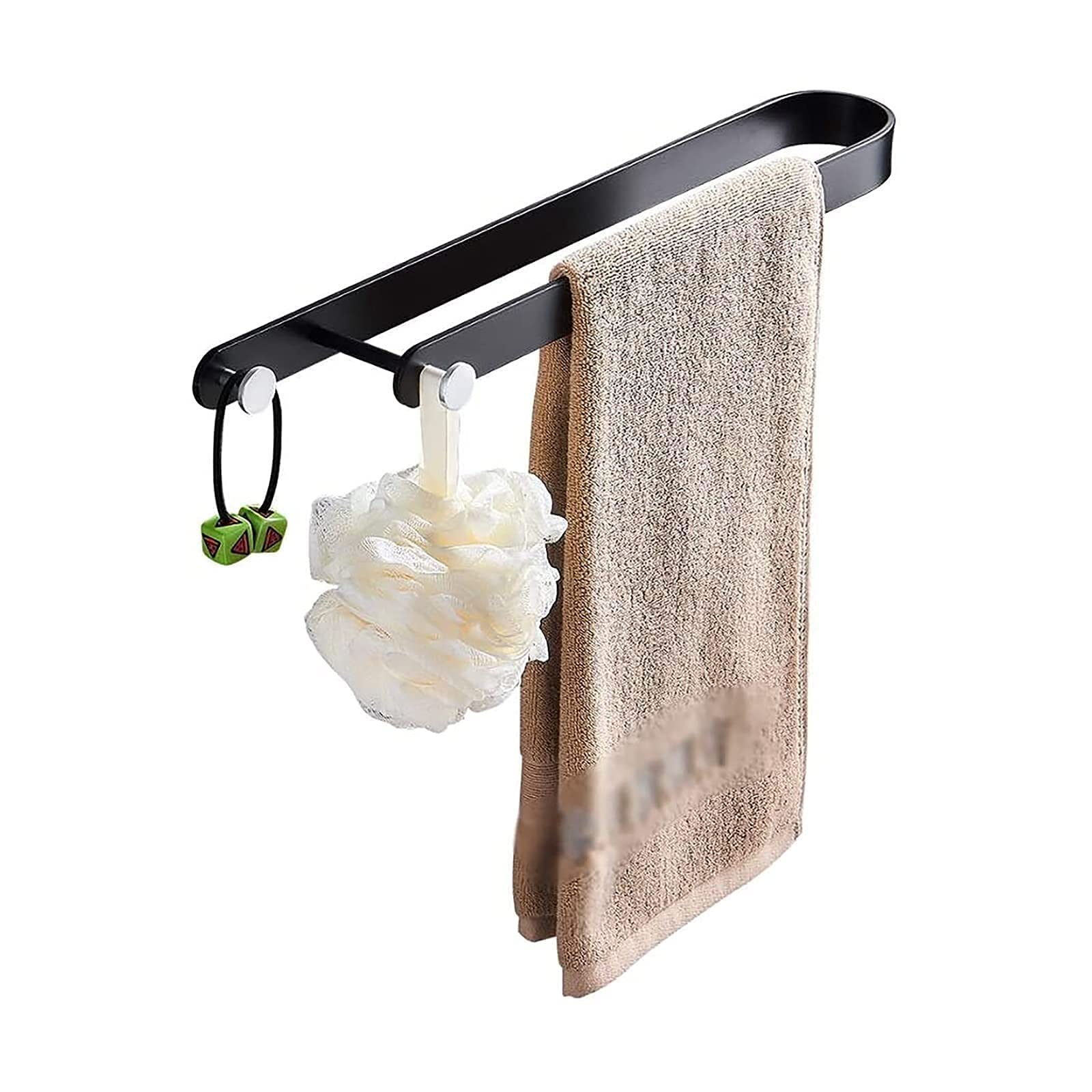Porte-serviettes de salle de bain moderne double crochet pour rangement mural de douche