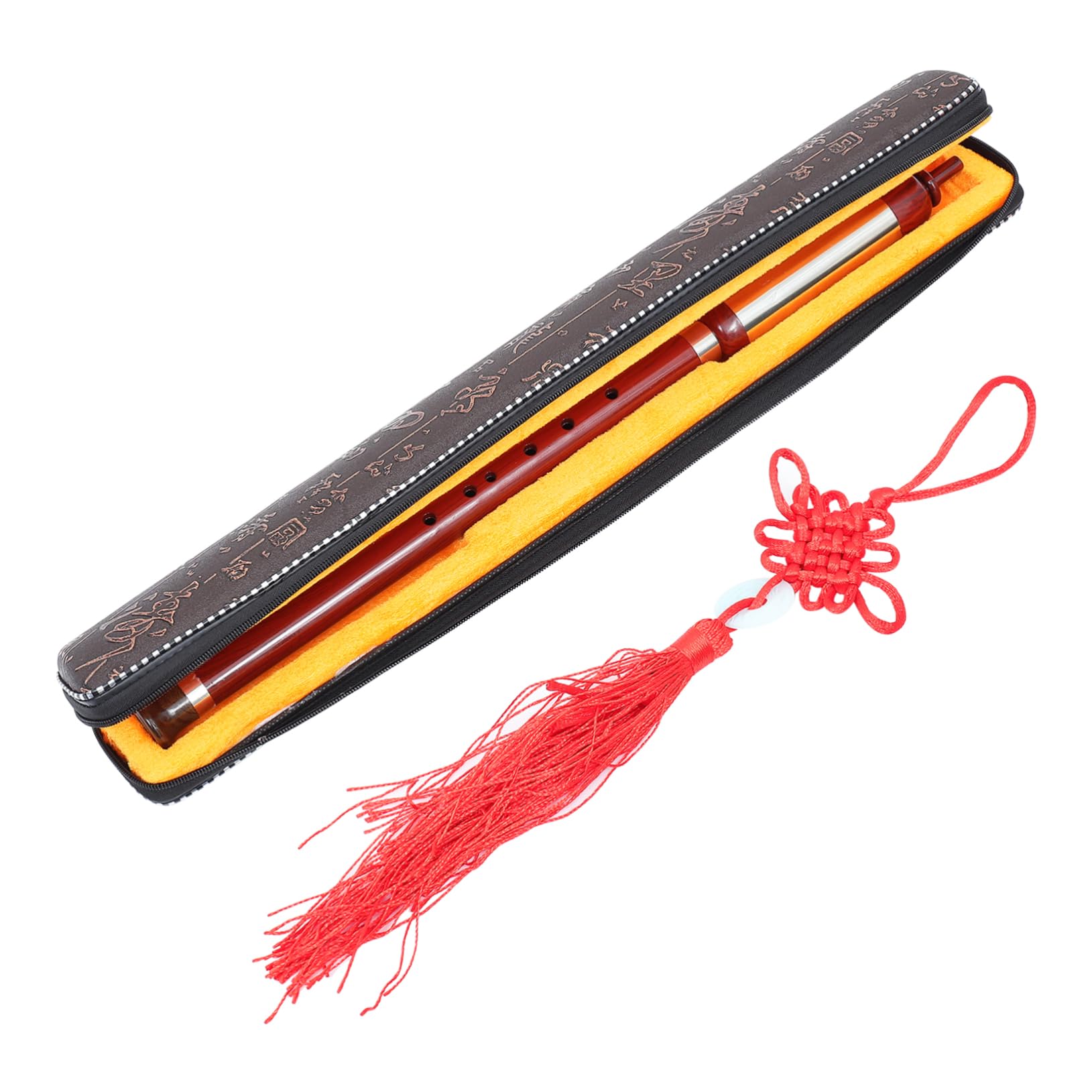 YARNOW Bawu Verticale Tradizionale in Resina G, Set 1 Pezzo | Tonalità Rosso Scuro, Custodia Inclusa, Portatile e Leggero, Adatto per Ensemble e Accompagnamento Danza