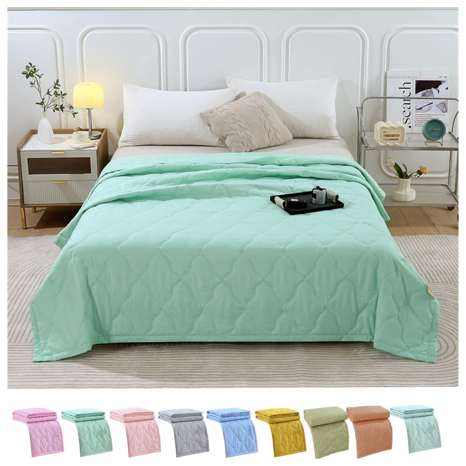 Ice Blankets For Hot Sleeper, Summer Cooling Blanket For Night Sweats, Breathable Lightweight Quilt For All Season, Comfort Soft Nap Blanket s For Home Office