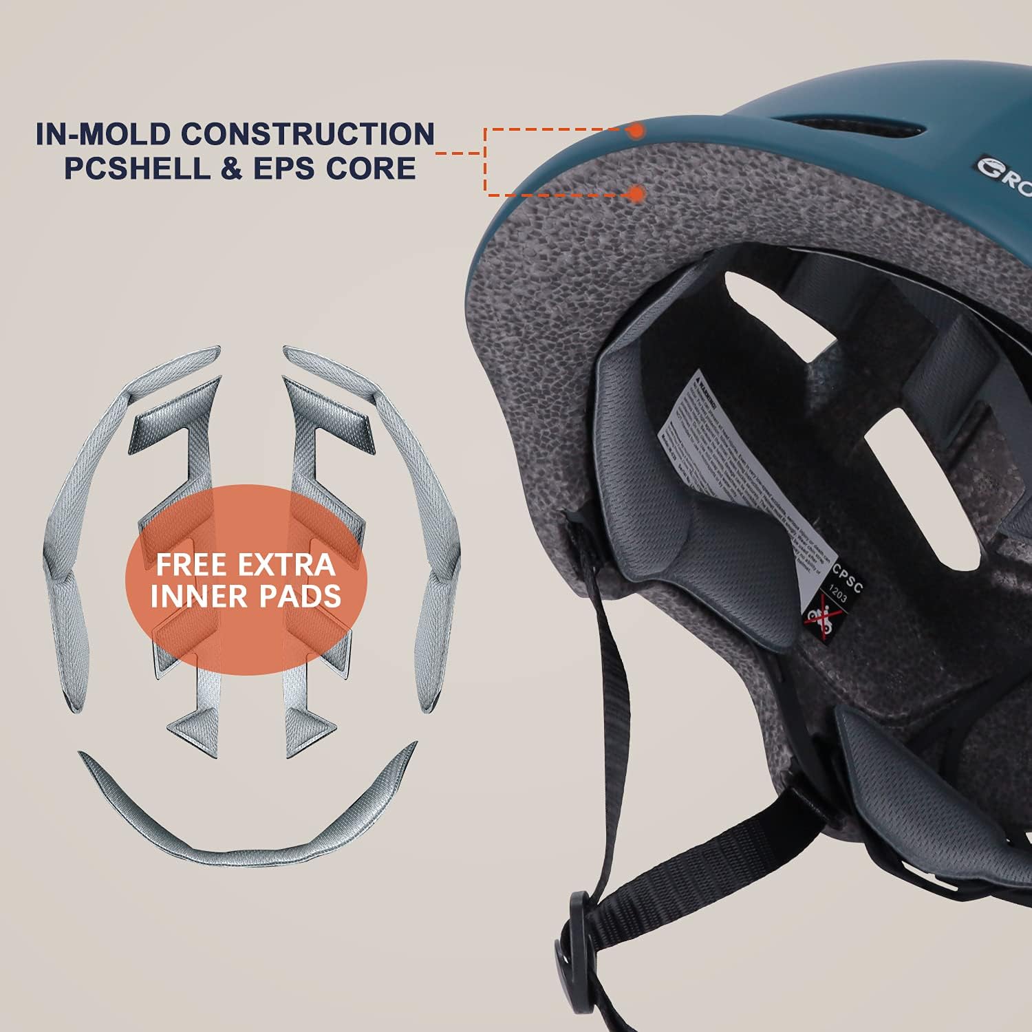 Adult Bike Helmet with Light - Dual Certified for Bicycle Scooter Skateboard Road Cycling Skating Helmet