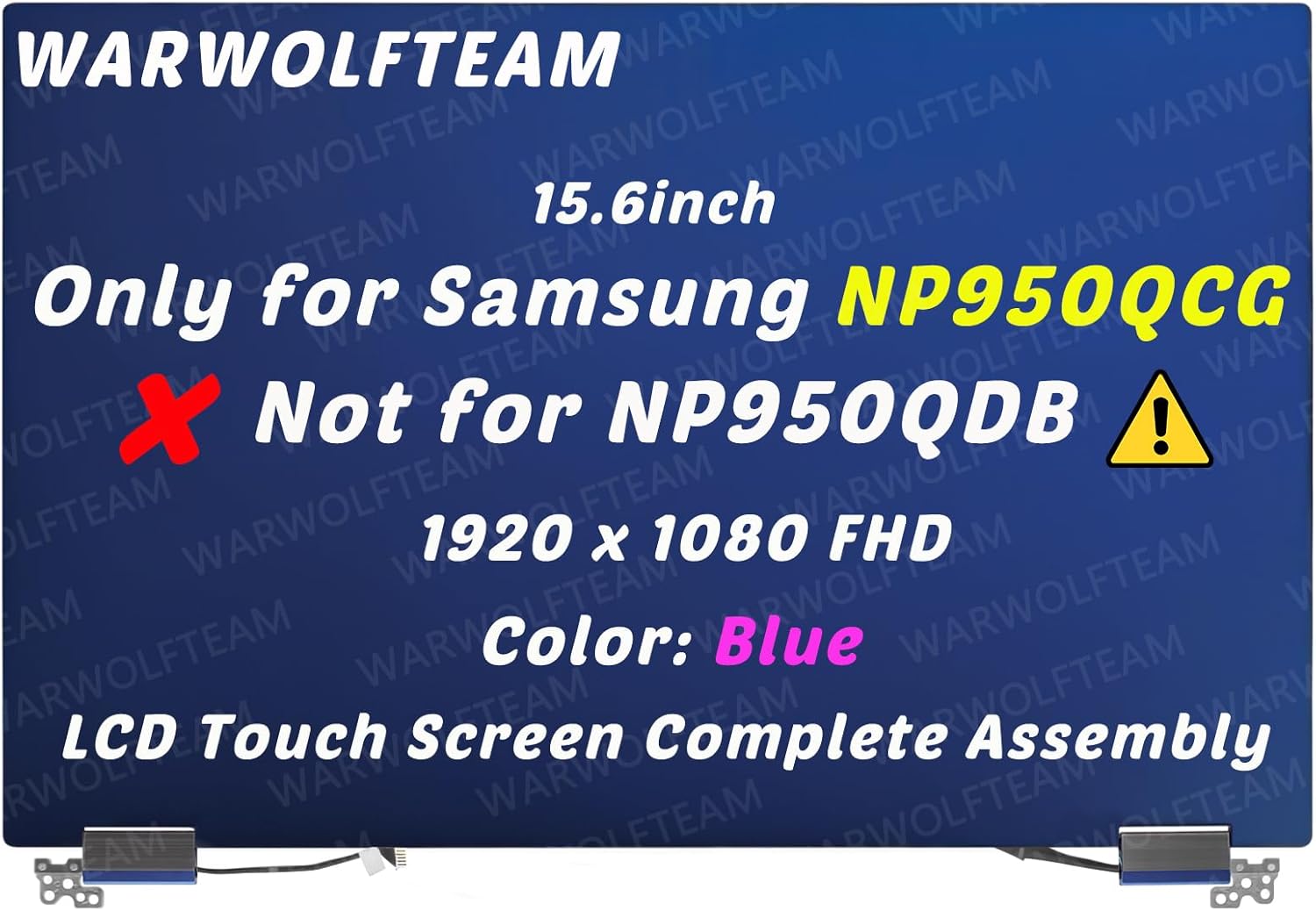 15.6" Compatible with Samsung Galaxy Book Flex NP950QCG NP950QCG-K01US NP950QCG-K03US LCD Touch Screen Display Full Assembly Replacement FHD 1920 x 1080(Blue)