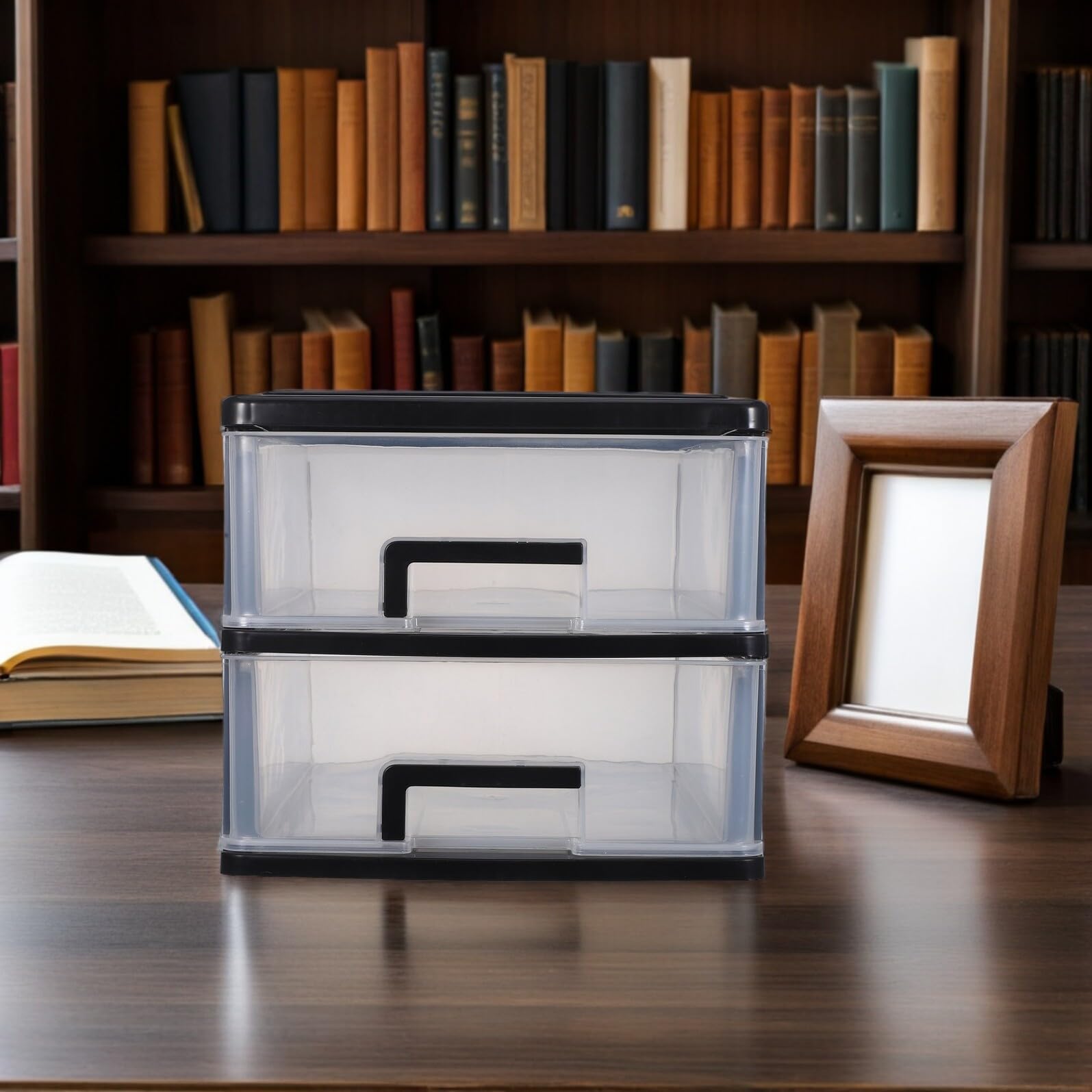 Levemolo organizator artykułów rzemieślniczych schowek w szufladzie w klasie organizator kosmetyków szuflada wielowarstwowa szuflady do makijażu do toaletki szuflady PP Black