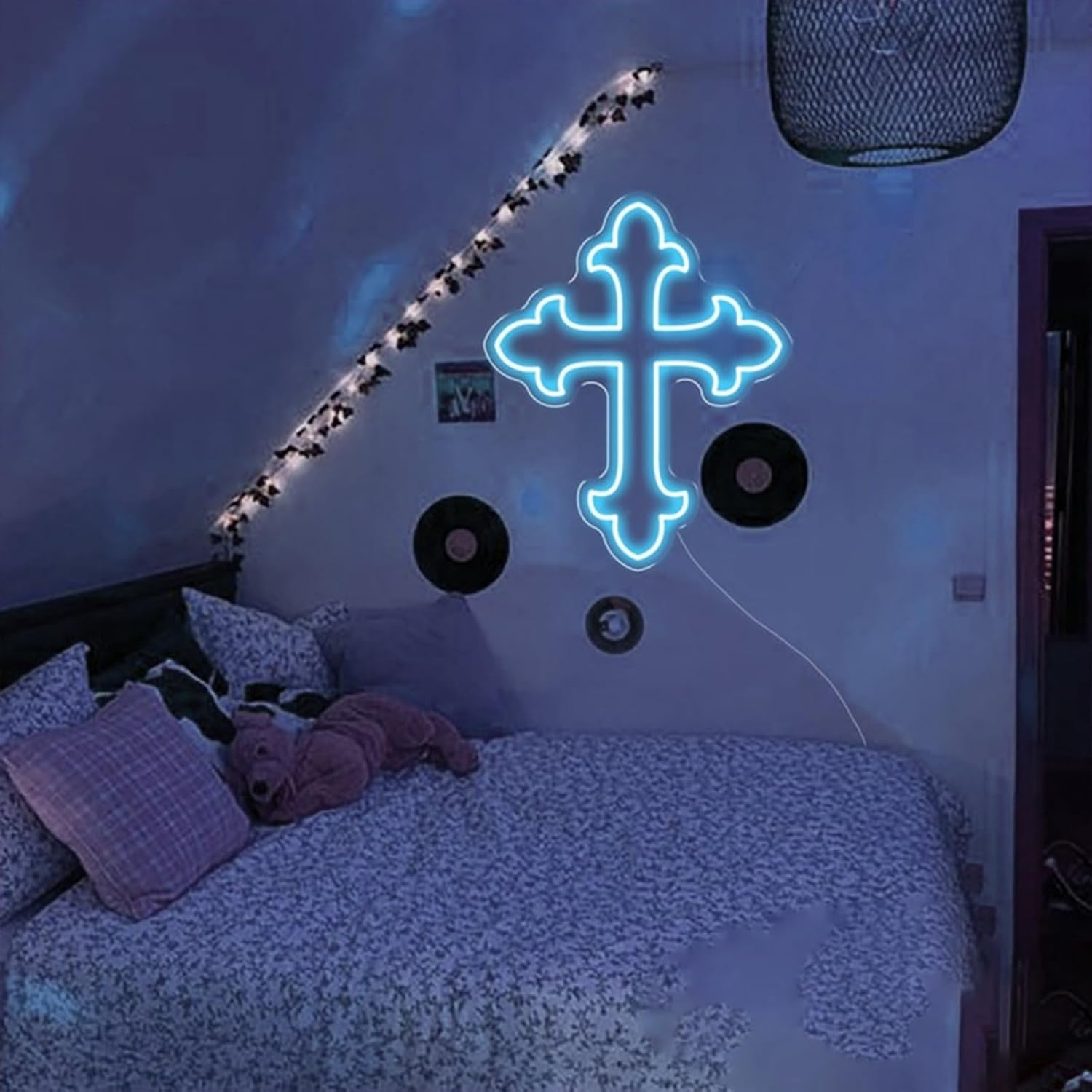 Jesus Cross Neon Signs,Cross Neon Sign Wall Lights Art Lamp Hanging for Home Room Bedroom Christian Wedding Party Wall Decor Christmas New Year Birthday Party Signs-L-Pink