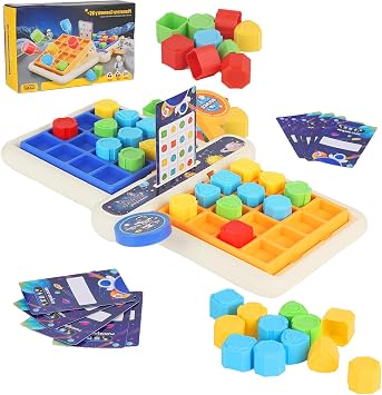 Easy Kid Board Games Shape Matching Puzzle & Reaction Battle Toy for Two Players Hand-Eye Coordination Game Educational Toy for Children Ages 3+