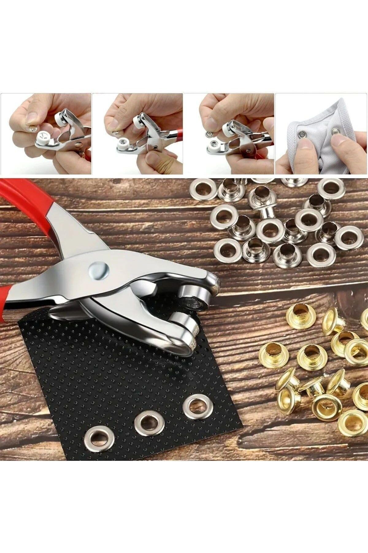 Roichil 200 Adet Paslanmaz Çelik Çıtçıt Ve Pense Seti Metal Çıt Çıt Makinesi