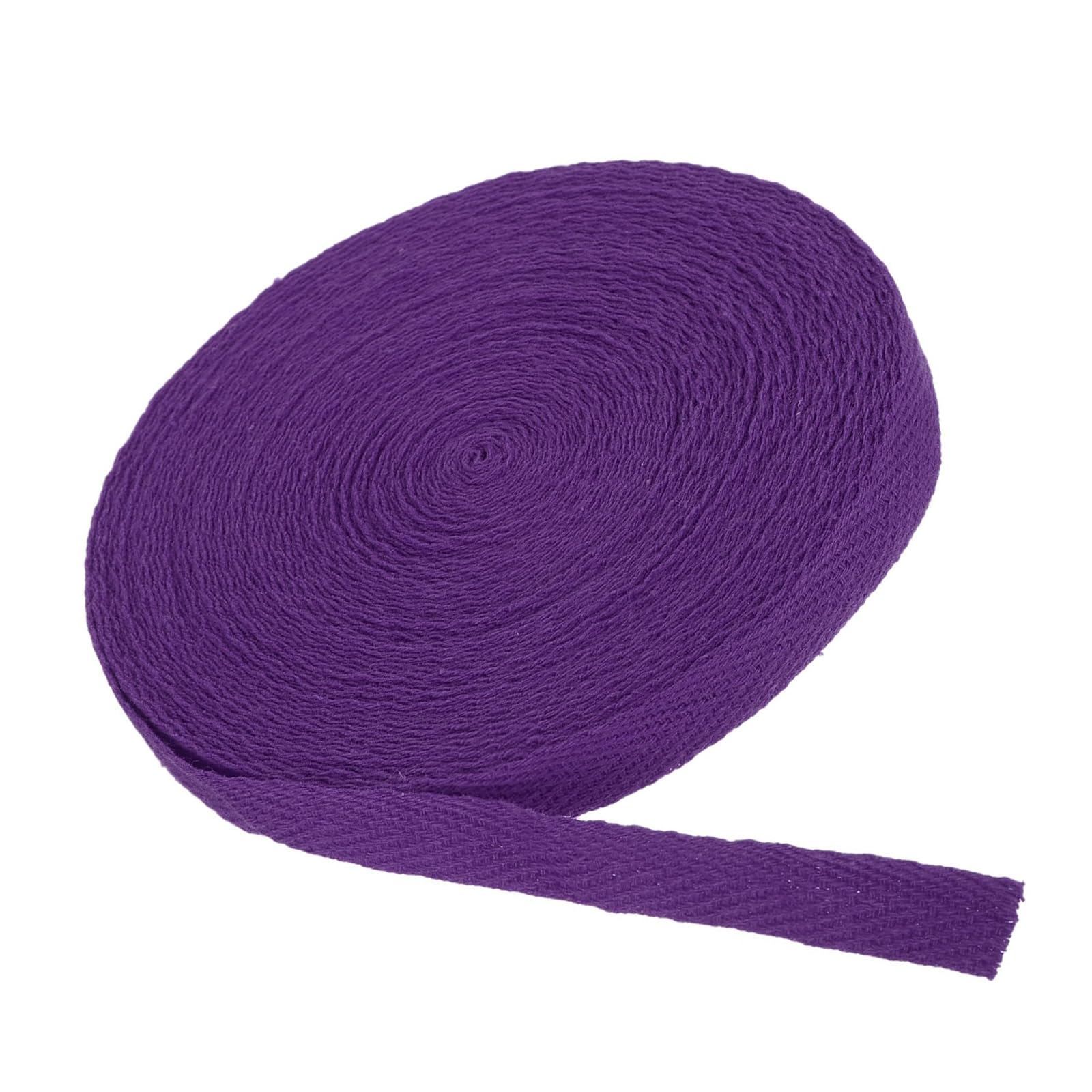 MACHSWON Cotton Twill Tape 3/8 Inch 50 Yards Cotton Ribbon Bias Binding Tape Herringbone Webbing Trim for Sewing Gift Wrapping Craft DIY Purple