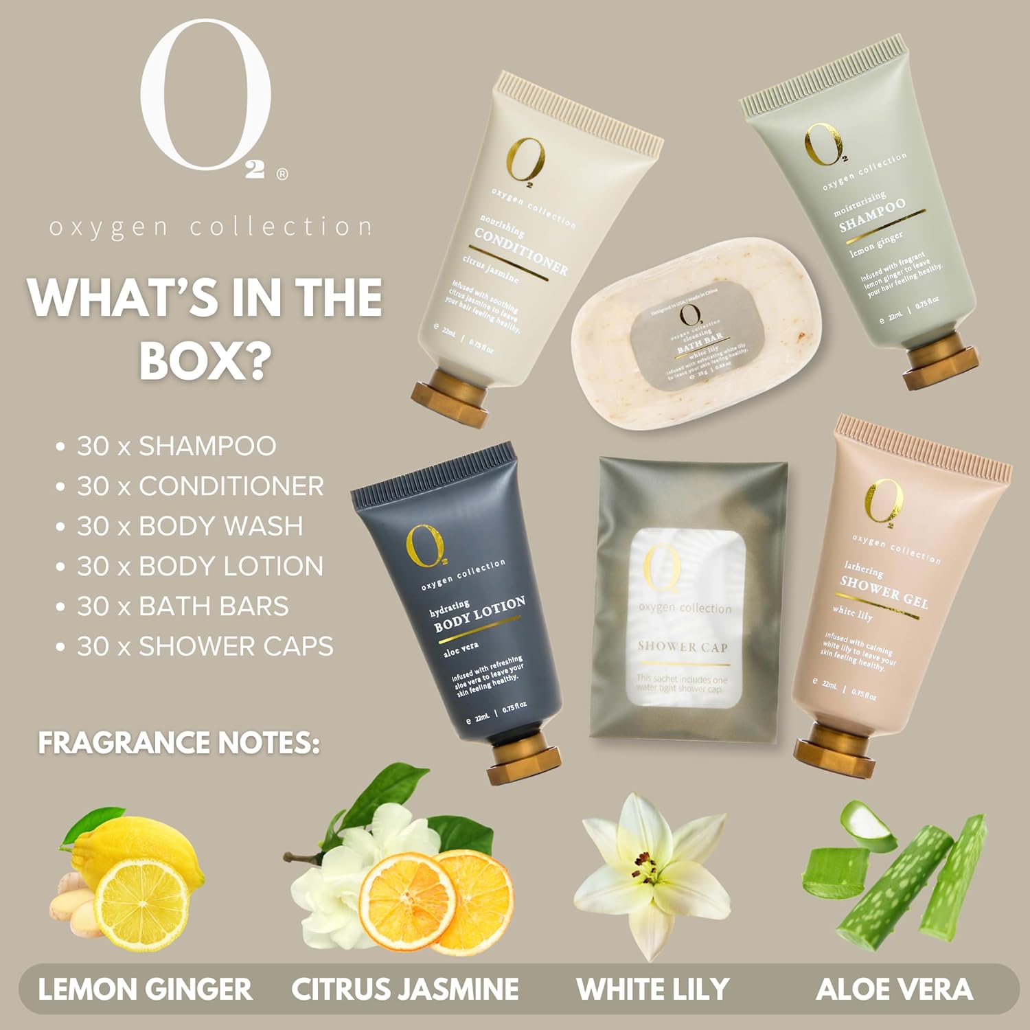 O2 Oxygen 300Pcs/22ml Travel Size Mini Shampoo and Conditioner Sets Body Wash Lotion & Soap,Hotel Toiletries,Bulk Set For Guest,Air Bnb Essentials for Guests,Amenity Kit For Hosts Bathroom